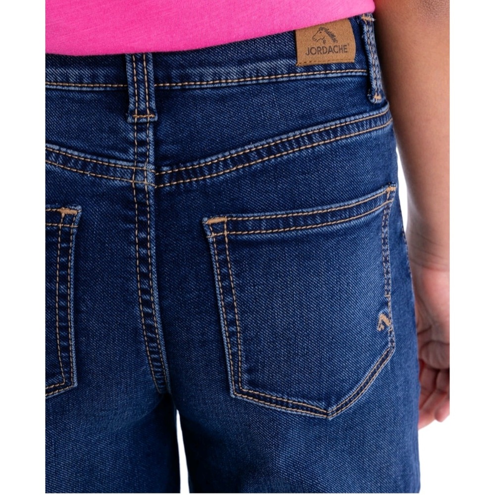 Jordache Girls Cloud Drape Denim Wide Leg Jeans Adjustable Waist Size 16 Dark - Picture 4 of 8